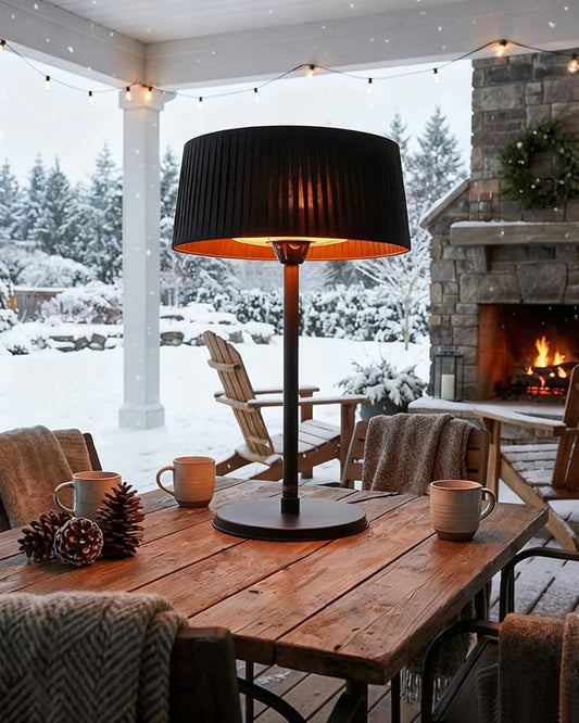 Electric Outdoor Heater for Patio, 1500W Tabletop Infrared Heater for Indoor & Outdoor, IP55 Waterproof, Fast Heating, Tip-Over Protection, Perfect for Garden, Balcony, Garage, Backyard, Porch
