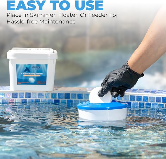 Xtremeclear 3" Swimming Pool Chlorine Tablets 99% Pure Tri-Chlor| Long Lasting & Slow Dissolving | Pro-Grade Pool Sanitizer | 5 Pounds Bucket - Image 2