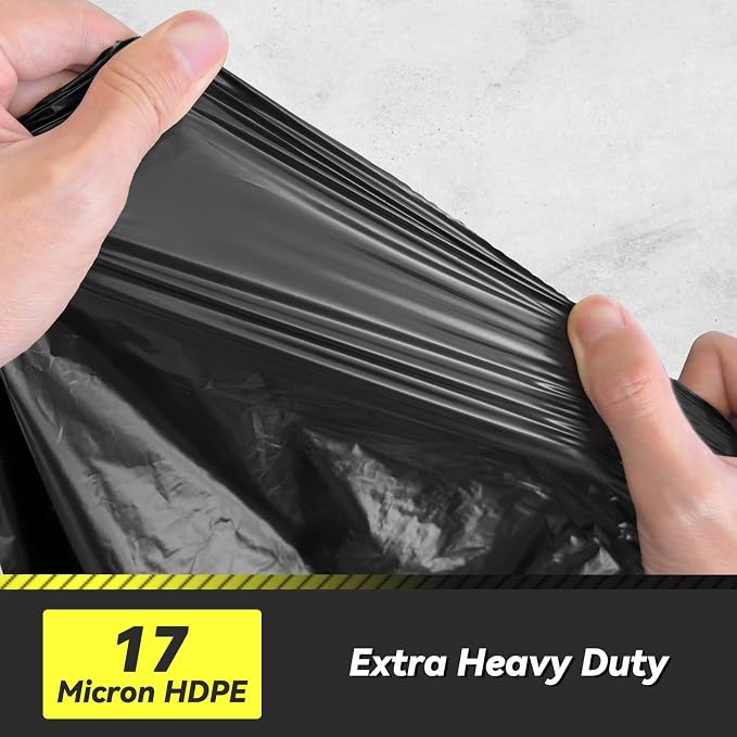 100 Count 17 Micron Extra Heavy Duty 4 Gallon Trash Bags, Sturdy & Tear-Resistant Small Trash Bags for Bathroom & Kitchen - Image 3