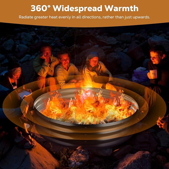 Raynesys 48 Inch Round Galvanized Fire Pit Ring, Round Galvanized Fire Ring, 4 Feet Diameter Round fire Pit, Outdoor fire Pit for Backyard, Camping, Bonfire, Black - Image 3