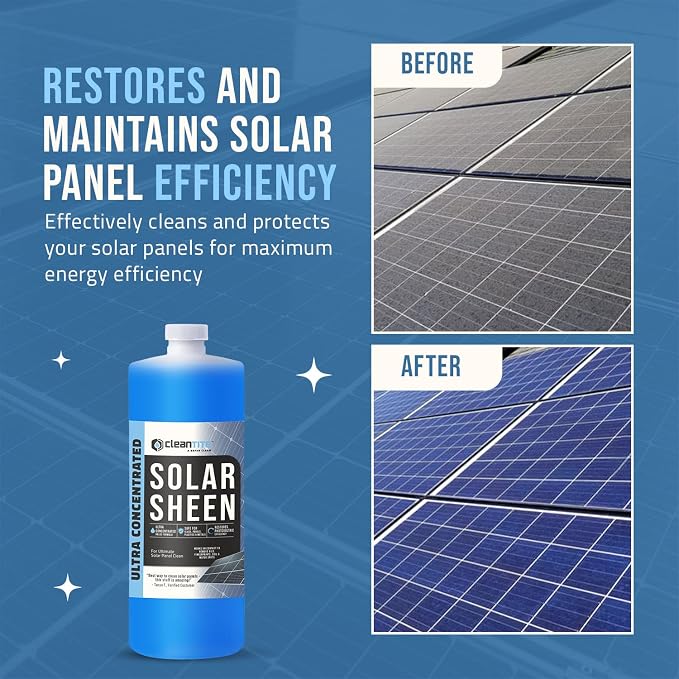 Solar Panel Cleaner Solar Sheen (Makes 128 Gallons) - Super Concentrated Glass & Solar Panel Cleaning, Remove Oils, Fingerprints & Water Spots - (32 oz) - Image 2