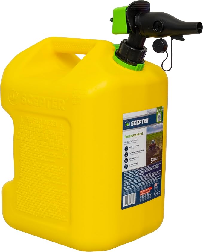 Scepter FSCD552 Fuel Container with Spill Proof SmartControl Spout, Yellow Diesel Can, 5 Gallon by Scepter