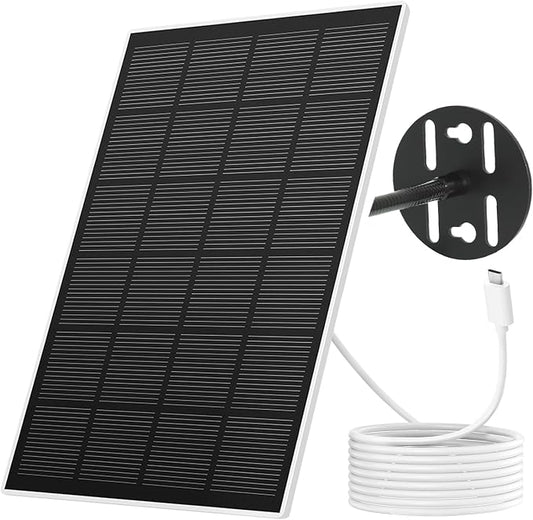 NETVUE Solar Panel for Bird Feeder Camera only, Type-C Charger, IP65 Waterproof for Outdoors, 3W Continuously Power Supply, 360° Swivel Bracket by NETVUE