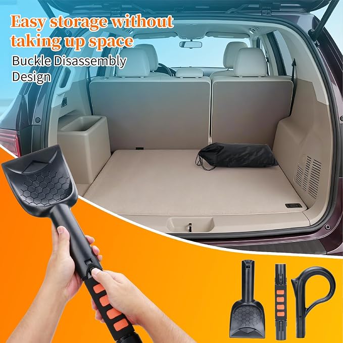 25.8'' Larger Ice Scrapers for Car Windshield | Dang Near Indestructible Ice from Scrape Frost and Ice |3-in-1 Emergency Snow Shovel | Detachable Remover with Foam Grip for Small Cars, Trucks, SUVs - Image 7