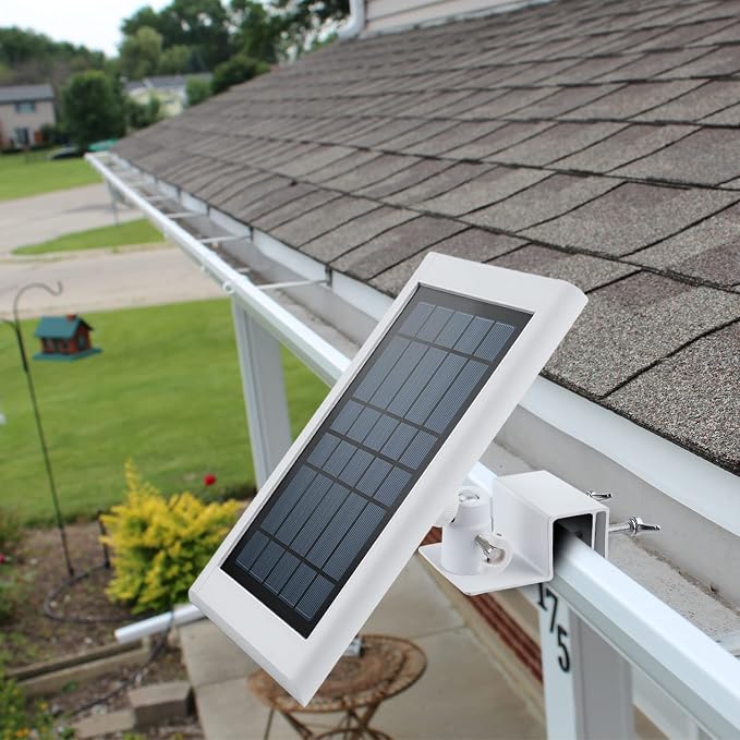 ALERTCAM Gutter Mount for Solar Panel, Adjustable Weatherproof Aluminum Alloy Mount Bracket, Perfect Angle to Get Adequate Sunlight (White) - Image 5