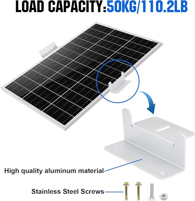 ECO-WORTHY 4 Units Solar Panel Mounting Brackets,Z Bracket Sets Lightweight Aluminum Corrosion-Free for RV, Trailer, Boat, Yachs, Wall and Other Off Gird Roof - Image 3