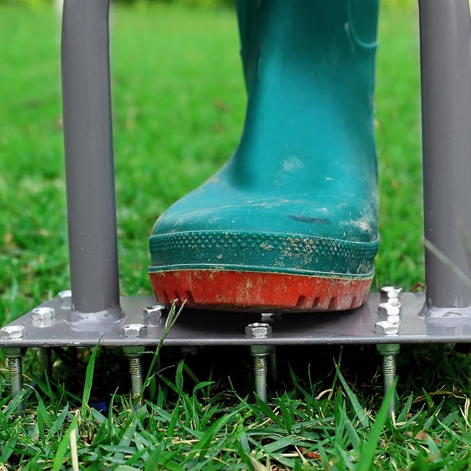 Walensee Lawn Aerator Spike Metal Manual Dethatching Soil Aerating Lawn with 15 Iron Spikes, Pre-Assembled Grass Plug Aerator Tools for Yard, Lawn Aeration, Garden Tool, Revives Lawn Health, Patented - Image 7