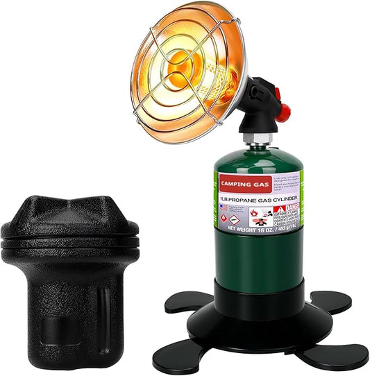 Portable Propane Heater for Camping, Outdoor Space Tent Heater, Self-Ignition Radiant Cordless Heater, Gas Heater with Foldable Gas Tank Holder for Hiking Ice Fishing Hunting