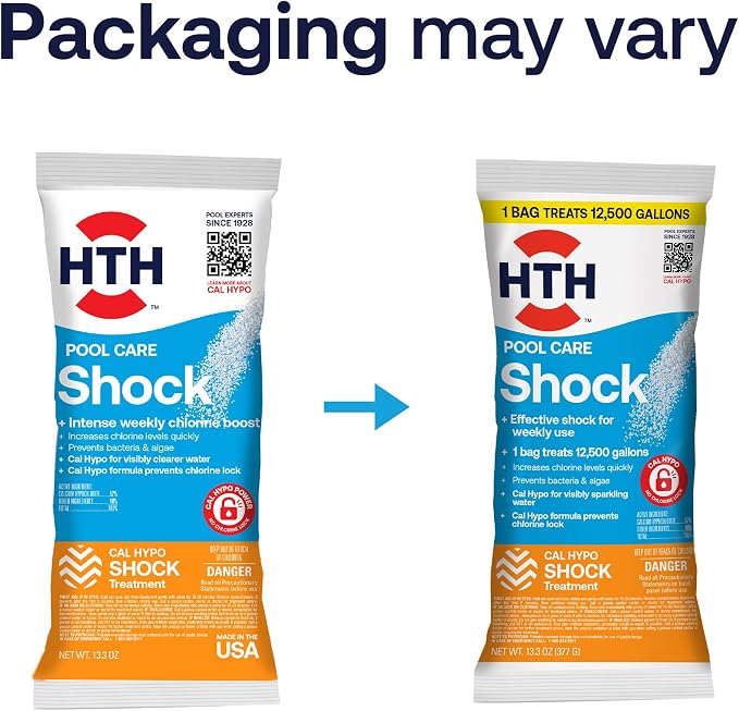 HTH 52031 Swimming Pool Care Shock, Swimming Pool Chlorinator Boosts Chlorine Levels, Cal Hypo Formula, 13.3oz (1 Pack) - Image 3
