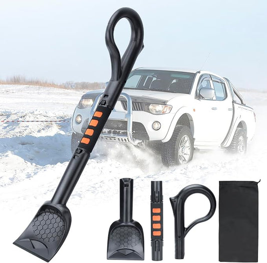 25.8'' Larger Ice Scrapers for Car Windshield | Dang Near Indestructible Ice from Scrape Frost and Ice |3-in-1 Emergency Snow Shovel | Detachable Remover with Foam Grip for Small Cars, Trucks, SUVs by Nibule