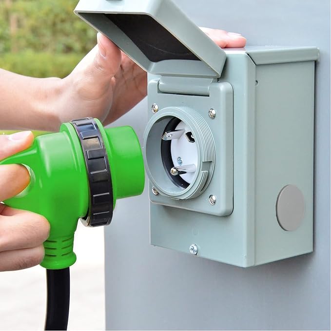 RVMATE Pre-Drilling 30 Amp Generator Power Inlet Box NEMA TT-30P 125V 3750W Power Inlet Box, Waterproof for Outdoor Use - Image 6