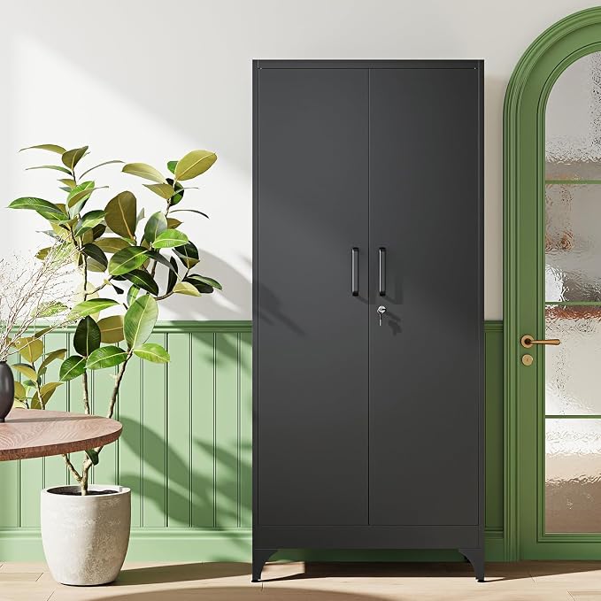 Letaya 71" H Metal Storage Cabinet with 2 Doors and 4 Shelves,Tall Kitchen Pantry Cabinets,Utility Pantry Organizers for Cupboard/Dining/Bathroom/Home Office/Garage, Steel Tool Cabinets - Image 7