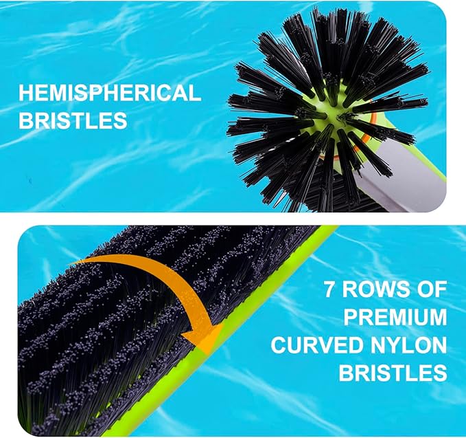 Sepetrel Pool Brush Head for Cleaning Walls,Heavy Duty Inground/Above Ground Swimming Pool Round Scrub Brushes with Premium Strong Bristle & Reinforced Aluminium Back - Image 2