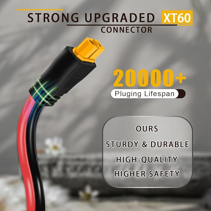 COMeap Solar Panel Cable for Ecoflow Anker SOLIX 12AWG, 10FT/3M Compatible with MC-4 to XT60 Plug Solar Panel Connector Adapter Extension for Portable Power Station Solar Generator RV - Image 2