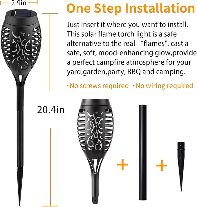 Swingers Solar Lights Outdoor,Halloween Solar Torch Lights with Flickering Flame,Waterproof Outdoor Garden Lights for Outside Patio Pathway Yard Decorations(8, Purple)