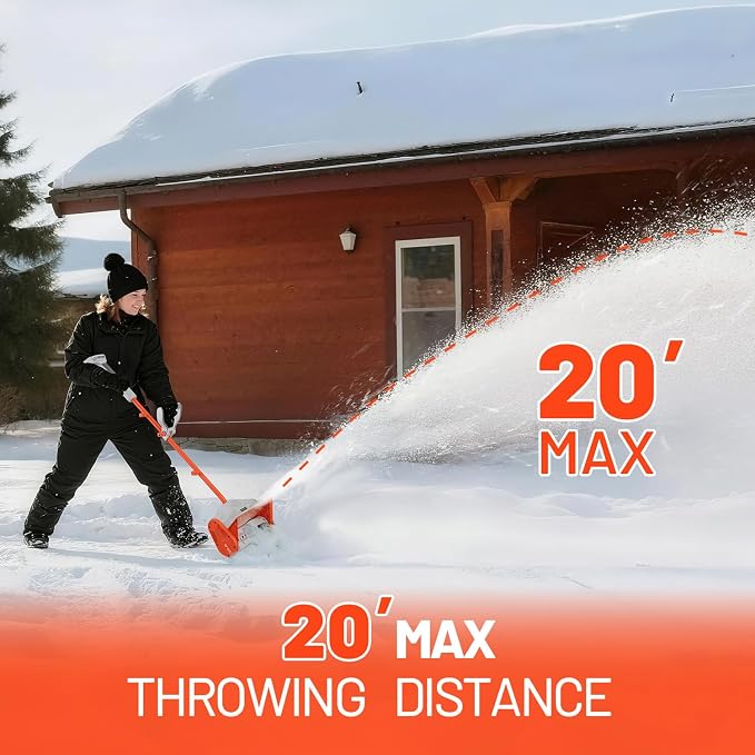 Litheli 20V Cordless Snow Shovel, 13-Inch Battery-Powered Snow Blower with 4.0Ah Battery, Easy to Use Snow Removal for Driveways, Sidewalks, Decks & Patios - Image 3