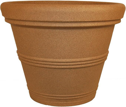 Tusco Products RR30SS Classic Rolled Rim Garden Planter, 30", Sandstone