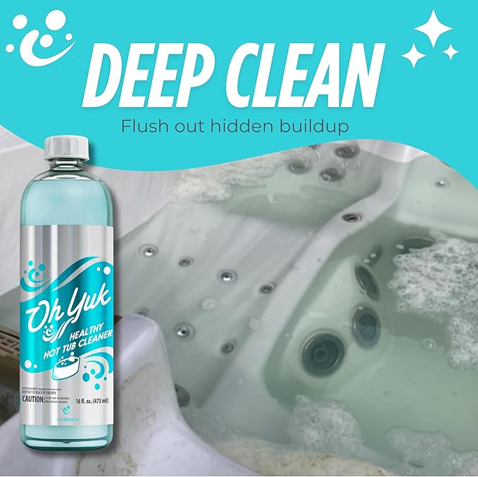 Oh Yuk Hot Tub Cleaner + 5 in 1 Weekly Hot Tub Care Combo, Hot Tub Chemicals, Hot Tub Jet Cleaner, Spa Chemicals for Hot Tub, Water Clarifier, Conditioner and Spa Treatment - Image 2