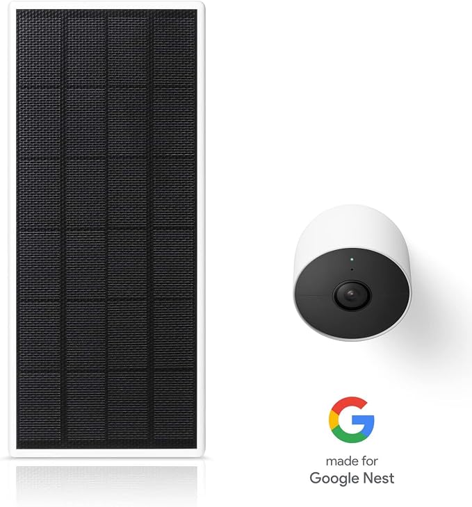 Wasserstein Solar Panel, Solar Panel Charger for Google Nest Cam Outdoor or Indoor, Battery - 2.5W Solar Power - Camera Solar Panels Made for Google Nest (2 Pack) - Image 2