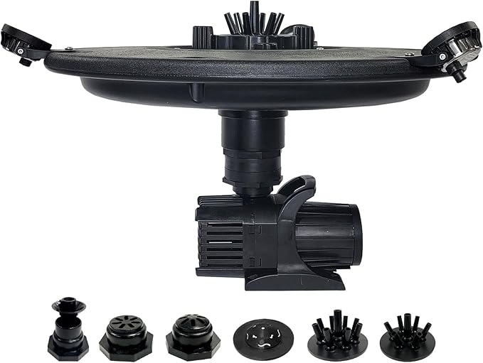 HALF OFF PONDS Floating Fountain, 1/3 HP Pond Aerator, 100 ft Cord, 5,200 GPH Water Pump, 9 Spray Patterns, White LED Lights, Energy-Efficient, for Ponds & Water Gardens