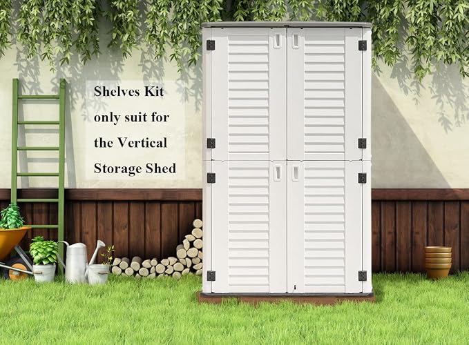 KINYING Metal Laminate Shelving Kit for Kinying Vertical Storage Cabinet, with Screw and Nuts, 68” x 46” x 15”(Color: Black) - Image 4