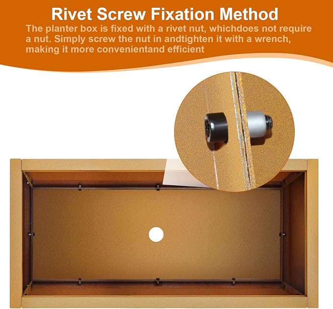 32"x16"x16" Corten Steel Planter Box, Rustic Metal Planter with Drainage Holes, Rust & Weather Resistant for Patio Garden Indoor Outdoor Commercial Use