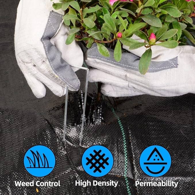 LAVEVE 4FT x 300FT Weed Barrier Landscape Fabric, 3.2oz Premium Heavy Duty Garden Cloth, Ground Cover for Gardening, Farming - Image 4