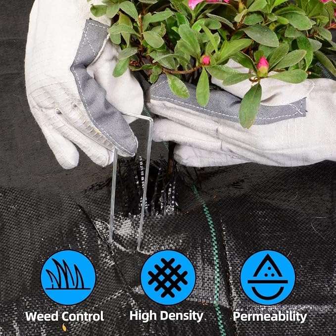 LAVEVE 4FT x 100FT Weed Barrier Landscape Fabric, 3.2oz Premium Heavy Duty Garden Cloth, Ground Cover for Gardening, Farming - Image 4