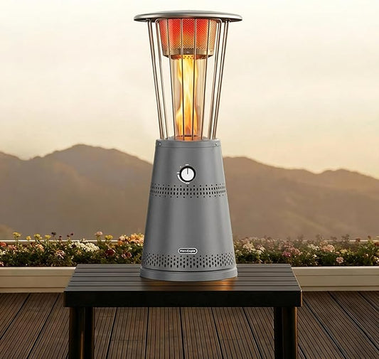 Tabletop Heater Patio Heater, 11,000 BTU Propane Patio Heater for Commercial, Balcony & Porch, Quartz Glass Tube, Portable Small Heater For Outdoor Use, Grey