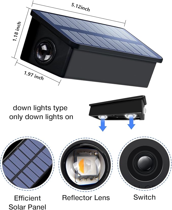 Solar Fence Lights Outdoor Waterproof LED Spot Lens for Step, Wall, Deck, Patio, Yard, Rail, Garage, Pool, Stair, Walkway, Garden Landscaping Enhanced Security Easy Install Warm White 16 pack