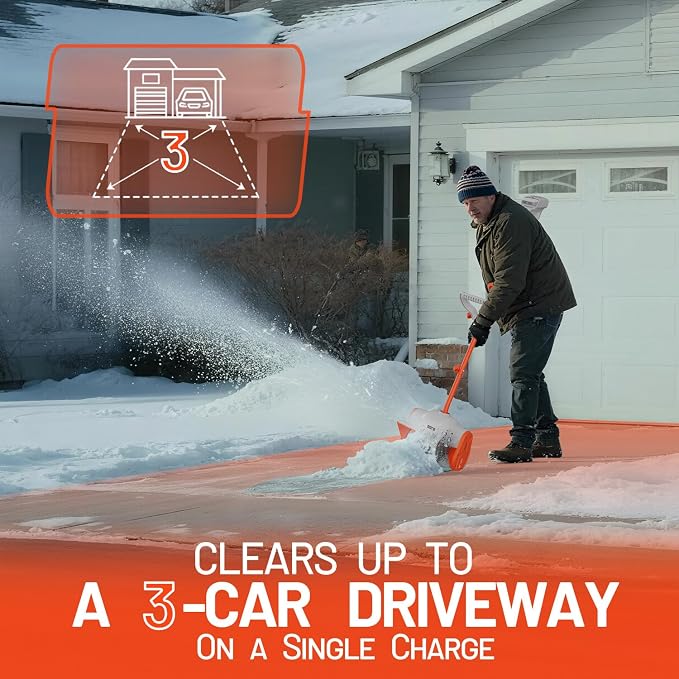 Litheli 20V Cordless Snow Shovel, 13-Inch Battery-Powered Snow Blower with 4.0Ah Battery, Easy to Use Snow Removal for Driveways, Sidewalks, Decks & Patios - Image 4