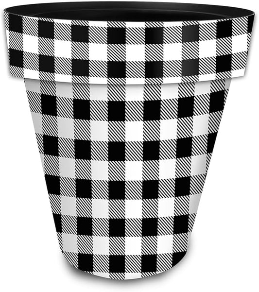Briarwood Lane Black and White Buffalo Check Large Planter