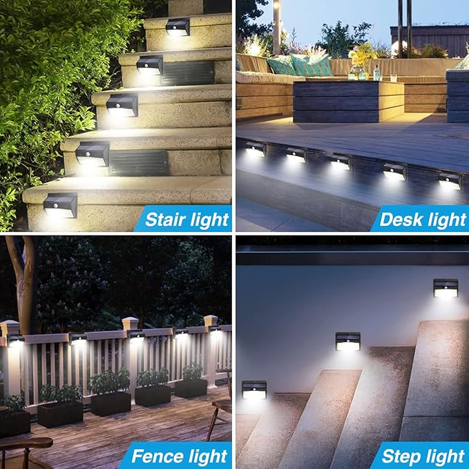 Solar Outdoor Lights, [138 LED/15 Packs] Solar Motion Sensor Security Lights with 3 Lighting Modes Wall Lights Waterproof Solar Powered Lights for Garden Fence Yard Deck Garage