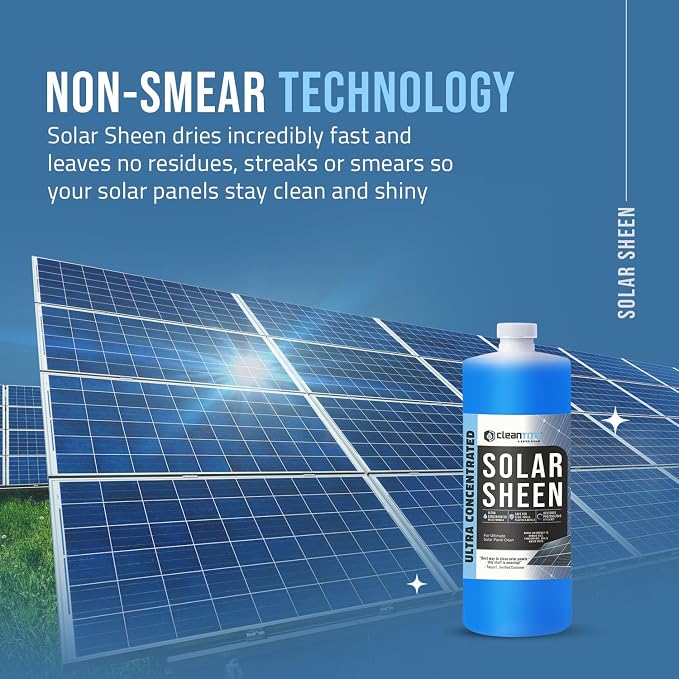 Solar Panel Cleaner Solar Sheen (Makes 128 Gallons) - Super Concentrated Glass & Solar Panel Cleaning, Remove Oils, Fingerprints & Water Spots - (32 oz) - Image 4