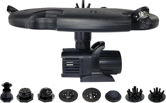 HALF OFF PONDS Floating Fountain, 1.2 HP Pond Aerator, 200 ft Cord, 10,000 GPH Water Pump, 11 Spray Patterns, Energy-Efficient, White LED Lights, for Large Ponds, Lakes & Water Gardens
