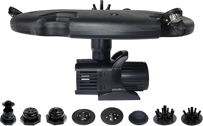 HALF OFF PONDS Floating Fountain, 1.5 HP Pond Aerator, 200 ft Cord, 12,500 GPH Water Pump, 11 Spray Patterns, Energy-Efficient, White LED Lights, for Large Ponds, Lakes & Water Gardens