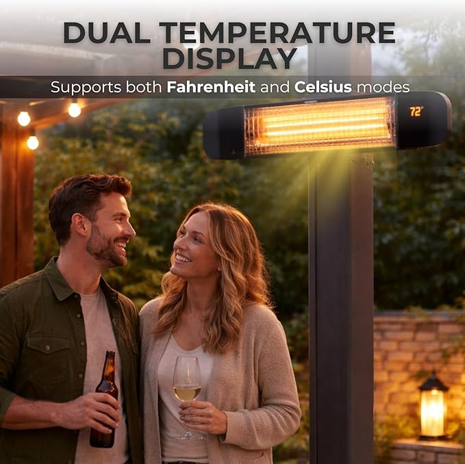ZeboZap KDHT1500 1500W Infrared Electric Patio Heater for Gazebos, Pergolas, Decks, Garages, Backyards & Restaurants | Wall & Post Mounted Outdoor Heater
