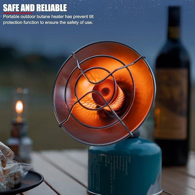 Outdoor Heaters, Portable Camping Heater for Tents Mini Outdoor Butane Heater Golf Cart Heater for Garage, Camping, Picnic