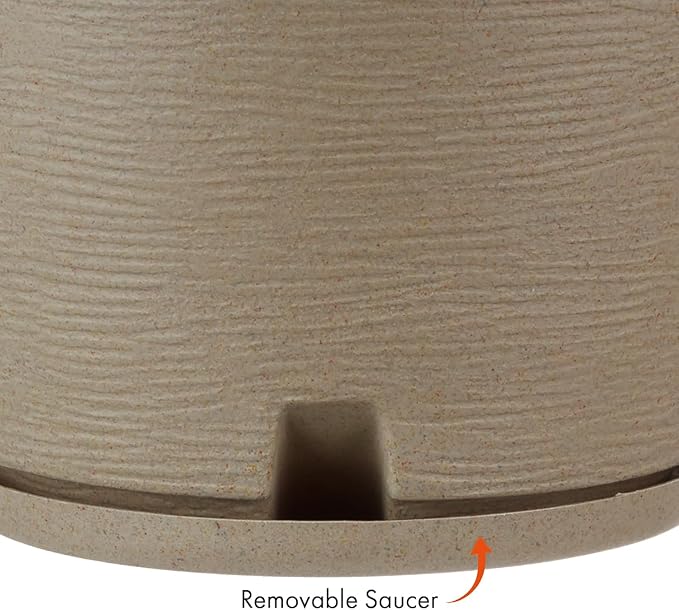 Floridis Planter, Set of 3, Outdoor/Indoor, Plastic Resin (Beige)