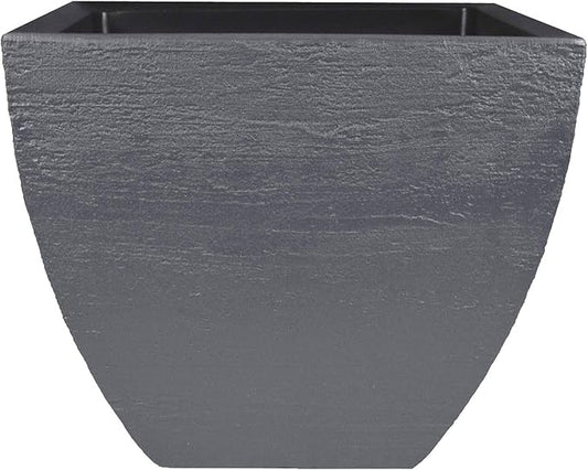 Tusco Products MSQ20SL Modern Square Garden Planter, 20-Inch, Slate