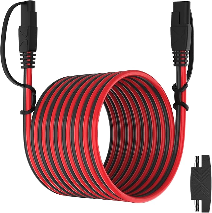 OYMSAE 25Feet SAE Extension Cable Quick Disconnect Connector 16AWG for Automotive, Solar Panel, Charging Adapter (25FT) by OYMSAE