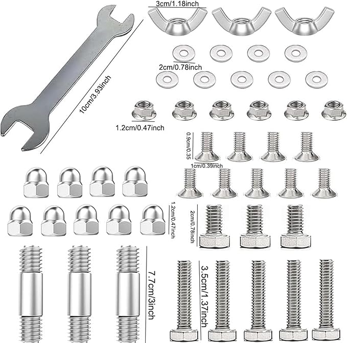 Patio Heater Replacement Parts Hardware Accessories Patio Heater Reflector Cover Protective Cover Accessories Round Umbrella-Shaped Vertical Pyramid Patio Heater Heating Kit - Bolt and Nut Set