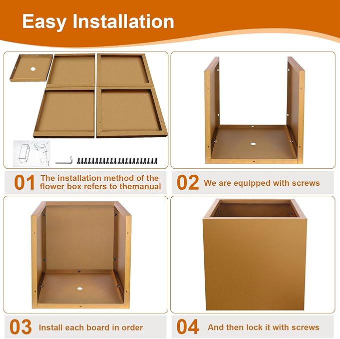 20"x20"x21" Corten Steel Planter Box, Rustic Metal Planter with Drainage Holes, Rust & Weather Resistant for Patio Garden Indoor Outdoor Commercial Use