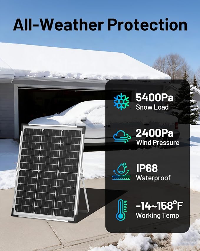 40W 12V Solar Trickle Charger, 2PCS 20W 12V Solar Battery Charger for Car Battery with Smart Controller, Waterproof Battery Maintainer for RV Battery Boat Dump Trailer - Image 8
