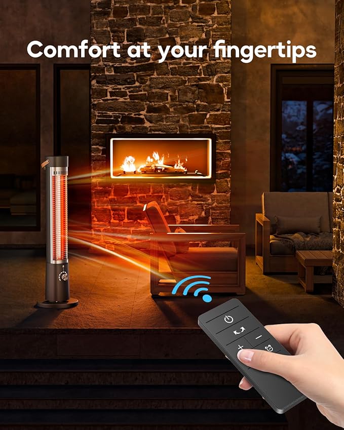 Patio Heater, 9 Heat Setting, 60-Degree Oscillation, 9-Hour Timer, Portable A - 9