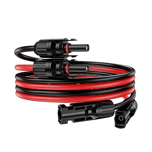 6Ft Solar Cable Solar Extension Cable,12AWG SolarPanel Extension Cable with Female and Male Connectors,Waterproof SolarExtensionCable Kit (Red and Black). by OWINUSTECH