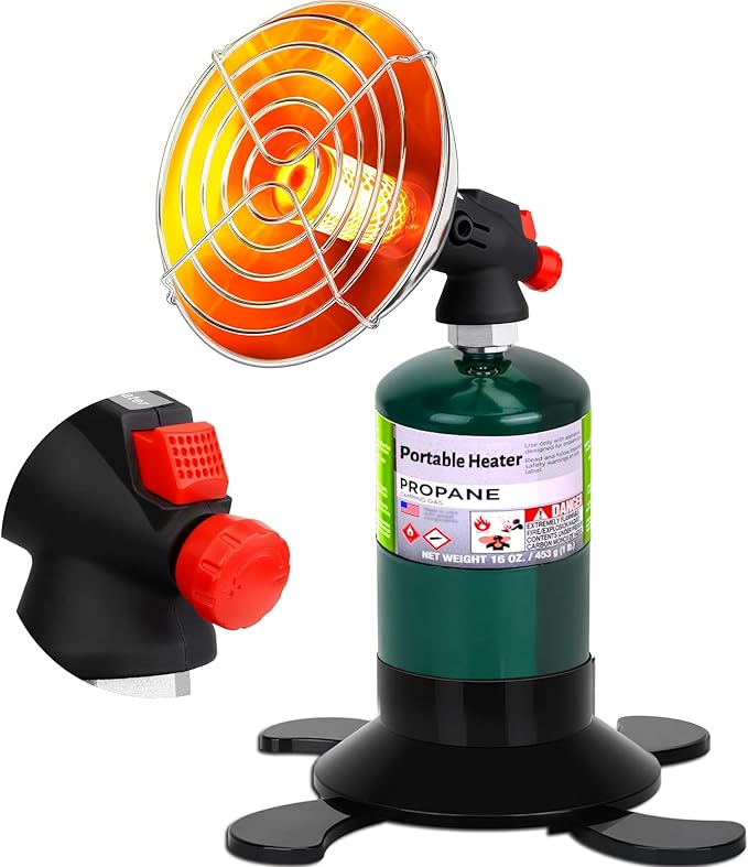 Portable Propane Heater for Camping, Outdoor Gas Space Patio Heater, High Heat Output Big Heaters Foldable Tank Holder for Winter Tent Hiking Ice Fishing Hunting