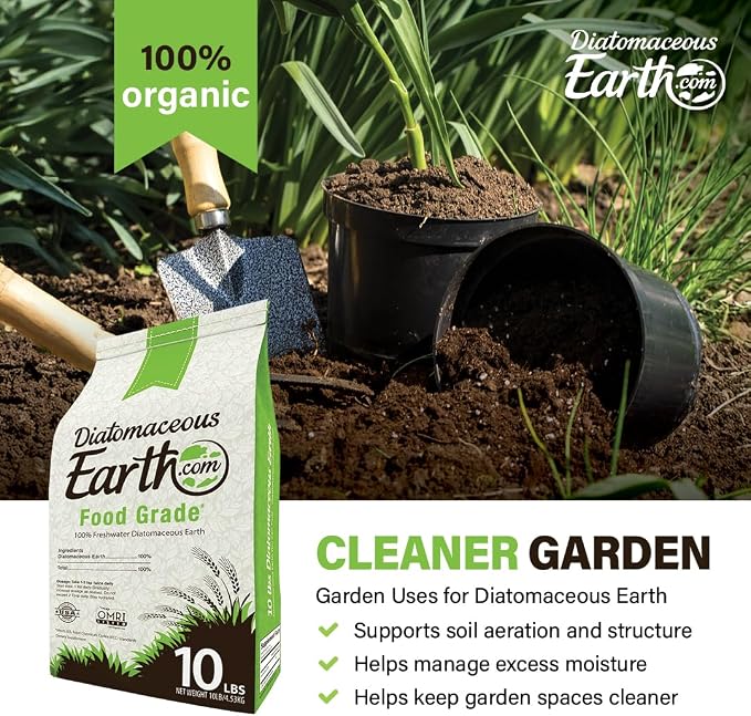 DiatomaceousEarth Food Grade Diatomaceous Earth – 10lb | 100% Organic, All-Natural Powder | Safe for Humans & Pets | OMRI Listed for Organic Use - Image 7