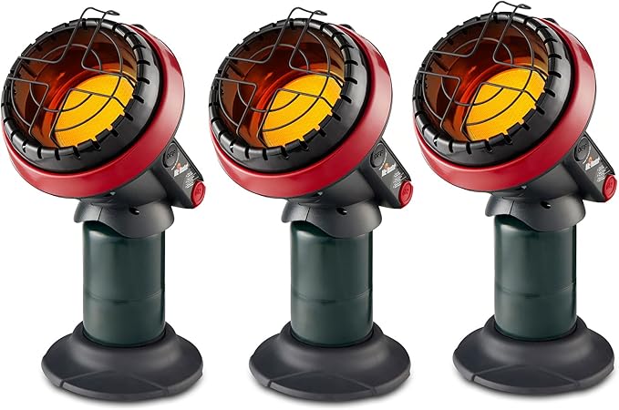 Mr. Heater 3800 BTU Portable Little Buddy Propane Emergency Heater with Push Start Button for Indoor and Outdoor Use, (3 Pack)