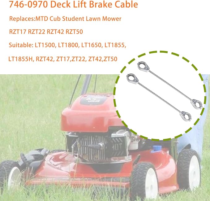 (2pcs/Pack) Sanhartrong 746-0970 946-0970 Deck Lift Brake Cable Fits for MTD Cub Cadet Mowers RZT17 RZT22 RZT42 RZT50 - Image 4
